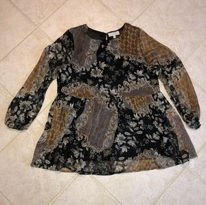 Black and brown blouse